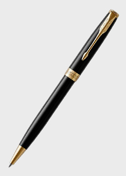 Шариковая ручка Parker Sonnet 17 Black Lacquer GT BP 86 032, фото
